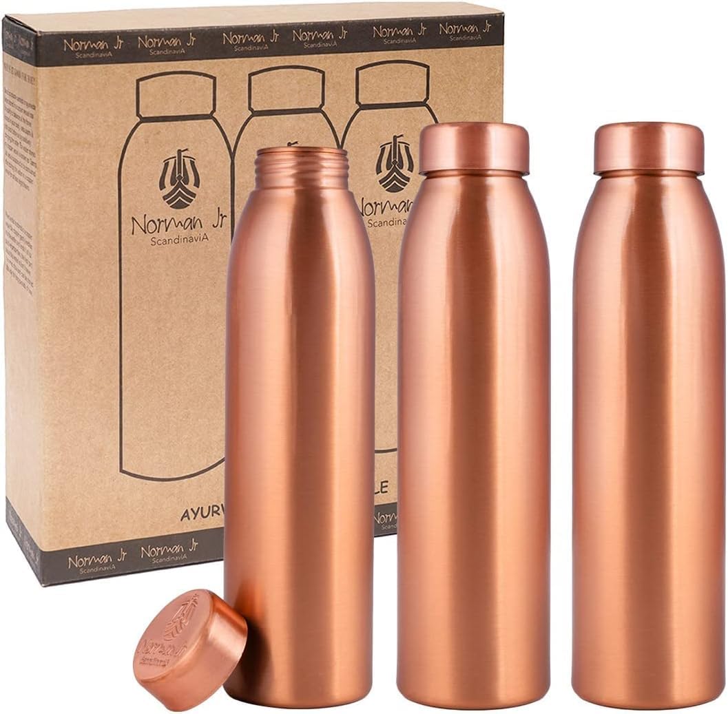 Ayurvedic & Herbal Wellness Kits - Pure Copper Water Bottle Set of