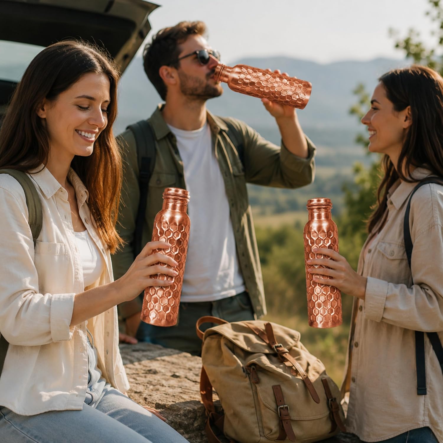 32oz Copper Water Bottle Set o - đánh giá và giá Ayurvedic & Herbal Wellness Kits