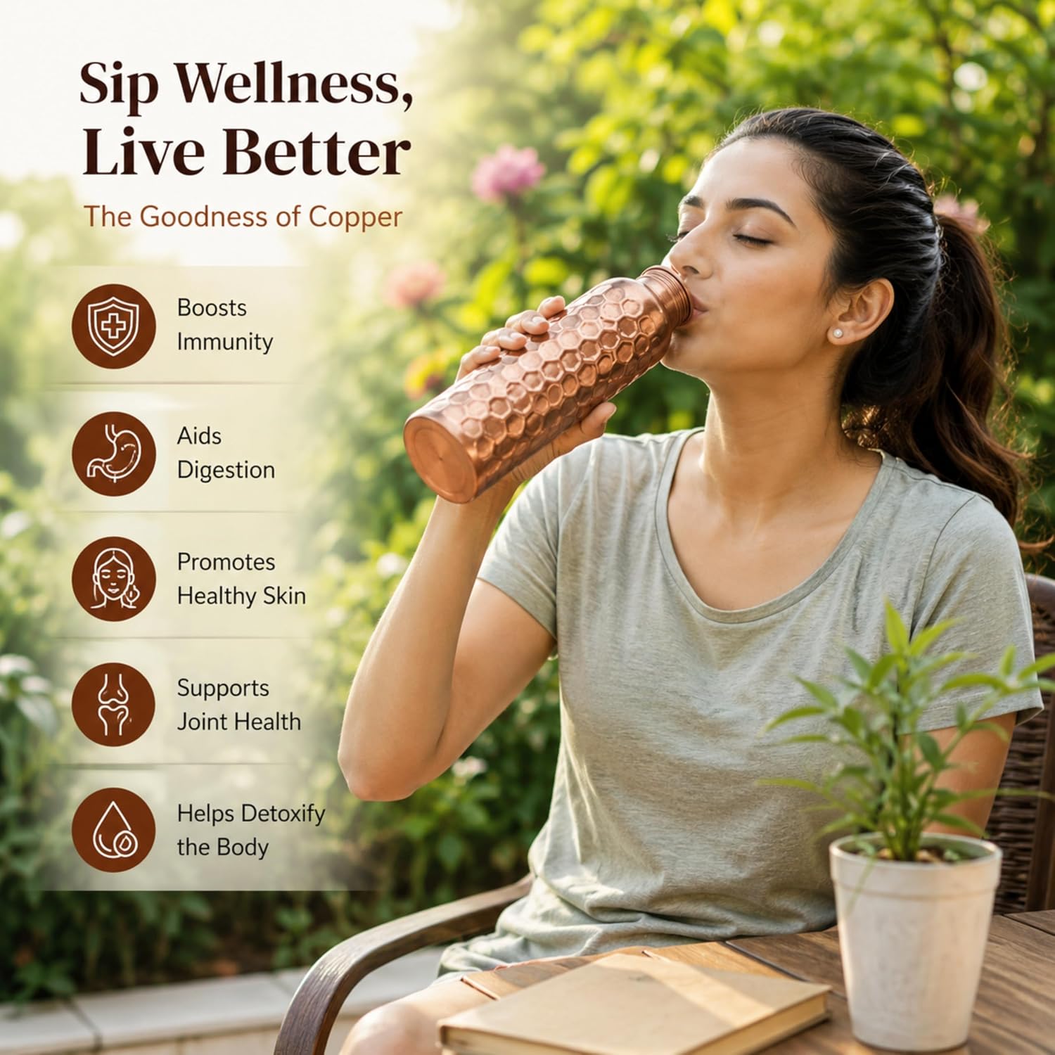 32oz Copper Water Bottle Set o - đánh giá và giá Ayurvedic & Herbal Wellness Kits