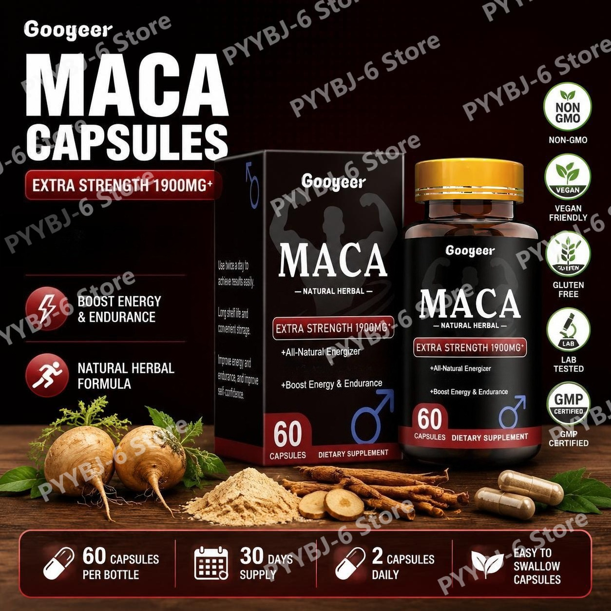 Googeer Maca Capsules with Mac - đánh giá và giá Valerian Root Capsule