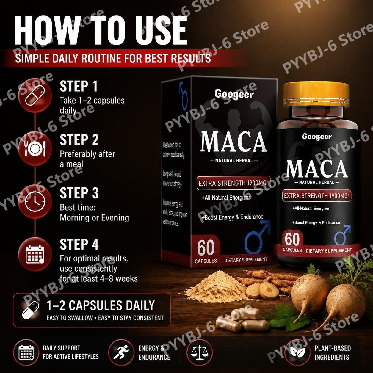 Googeer Maca Capsules with Mac - đánh giá và giá Valerian Root Capsule