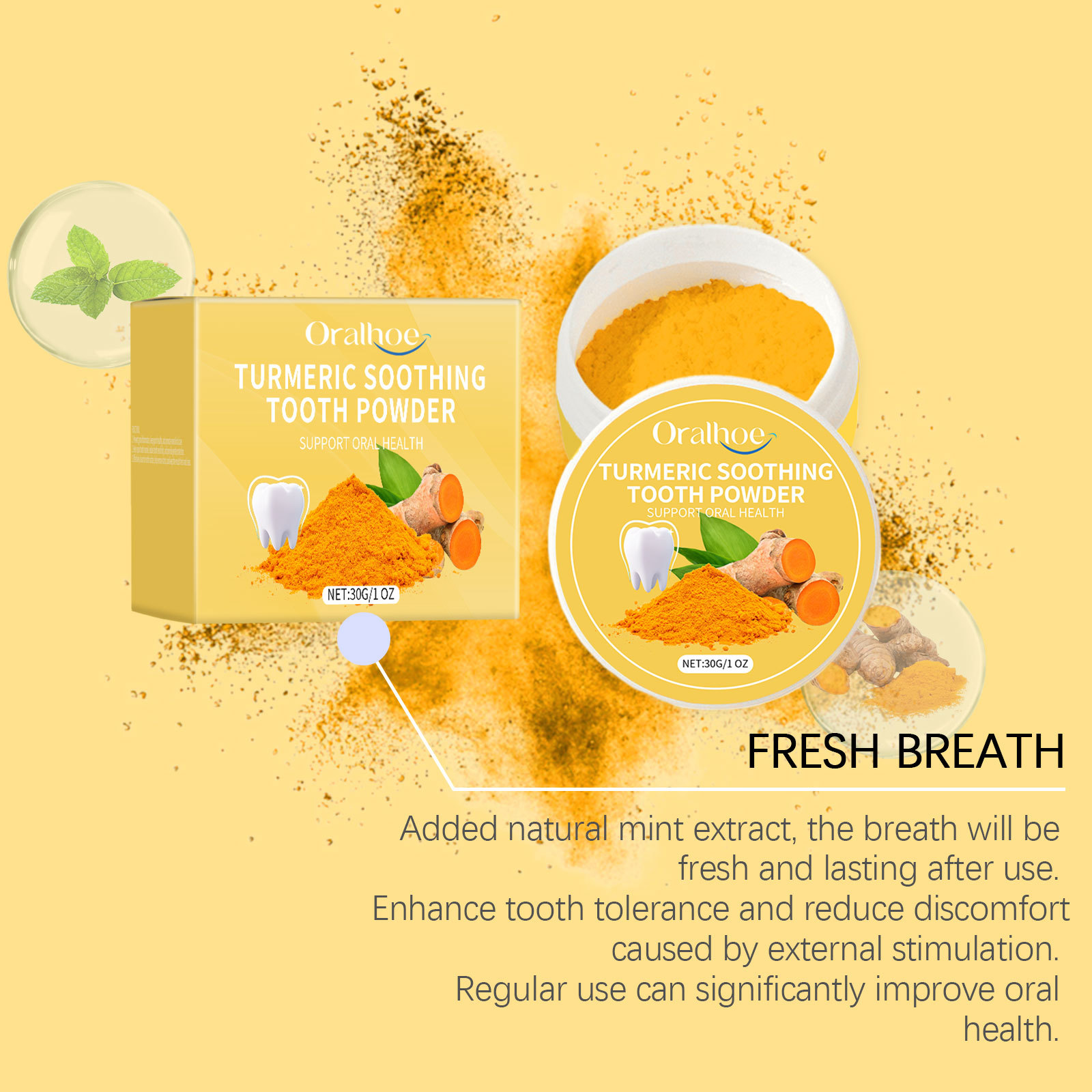 Turmeric Teeth Whiten Powder R - đánh giá và giá Ayurvedic & Herbal Wellness Kits