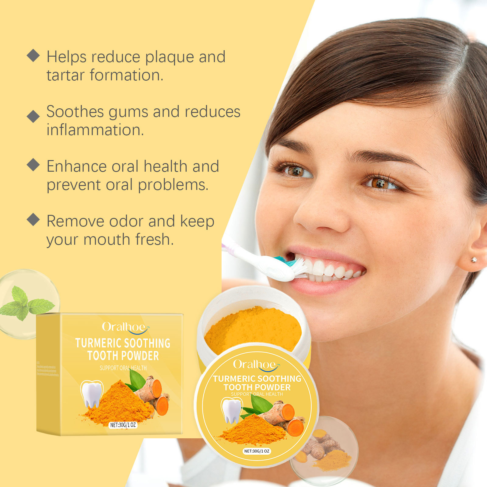 Turmeric Teeth Whiten Powder R - đánh giá và giá Ayurvedic & Herbal Wellness Kits