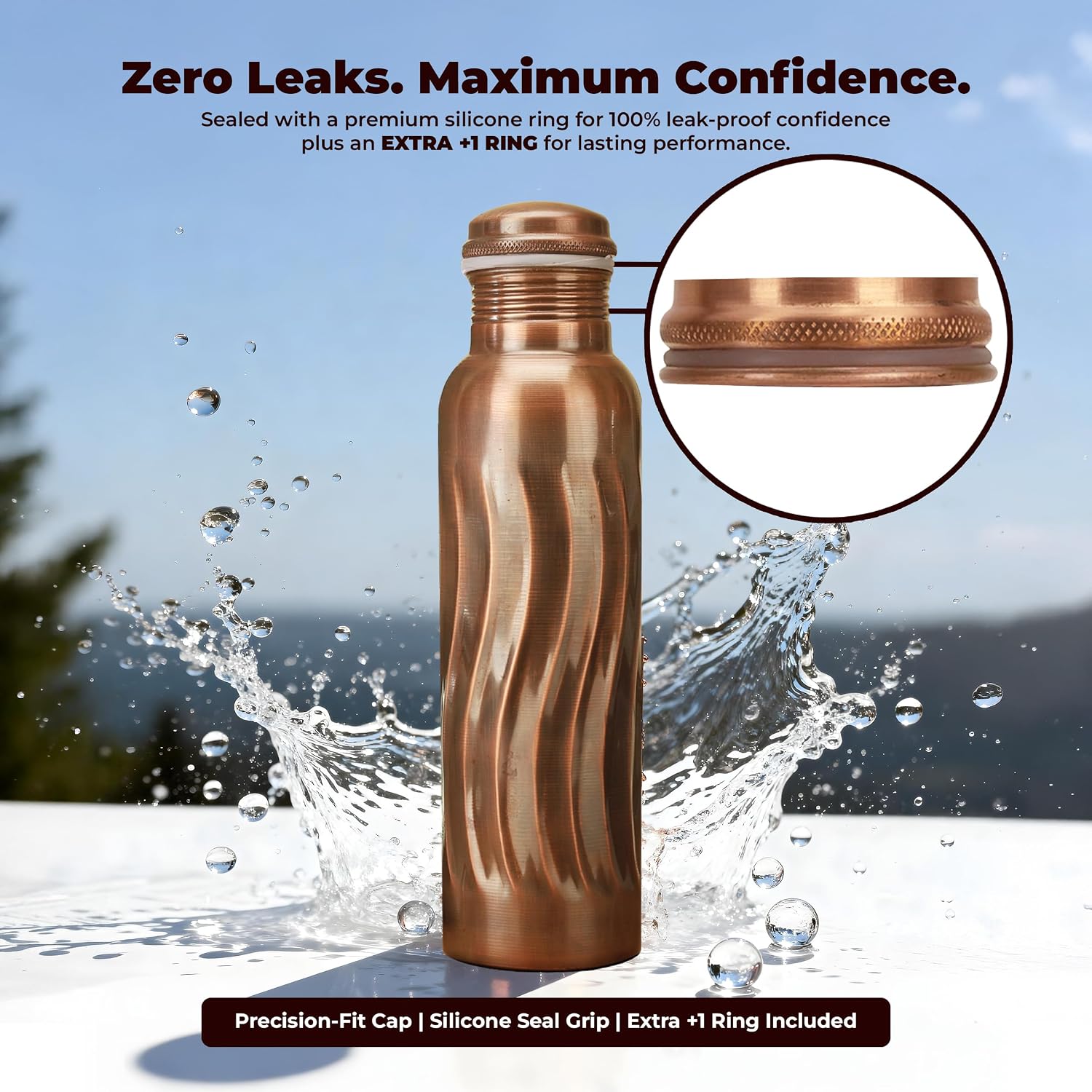 Antique Copper Water Bottles 1 - đánh giá và giá Ayurvedic & Herbal Wellness Kits