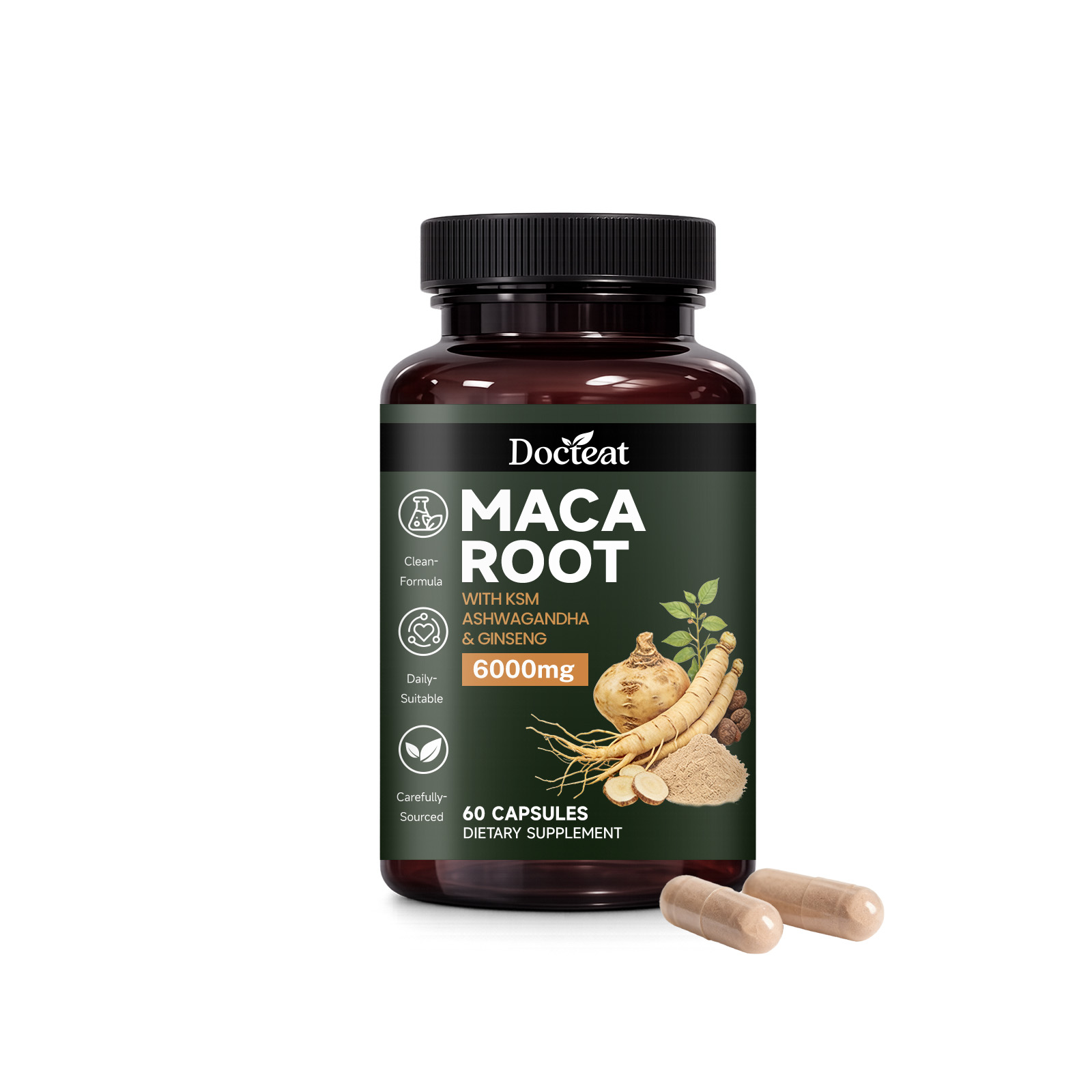 Maca Root & Panax Ginseng Caps - đánh giá và giá Valerian Root Capsule